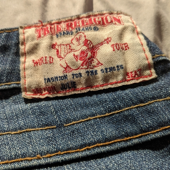 True Religion Blue Jeans Denim Size 29 / 29" JOHNNY #0379 * Raw Edge. - Picture 5 of 9